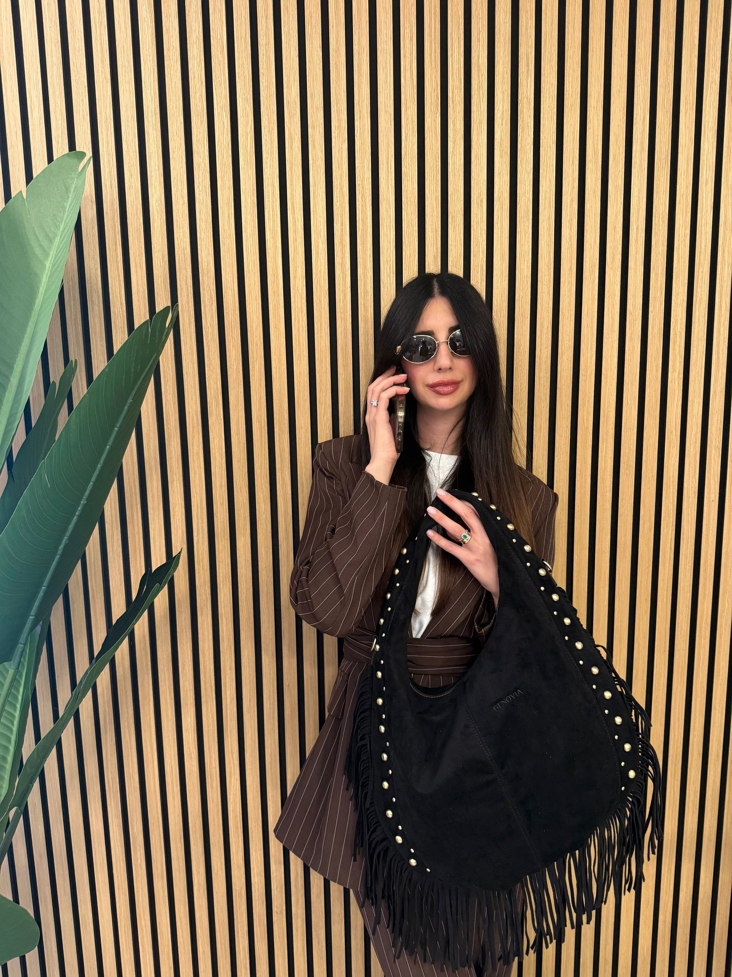 PRESLEY BAG CAMOSCIO E FRANGE