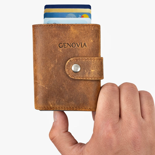 PORTAFOGLIO CON PORTACARTE AUTOMATICO VERA PELLE