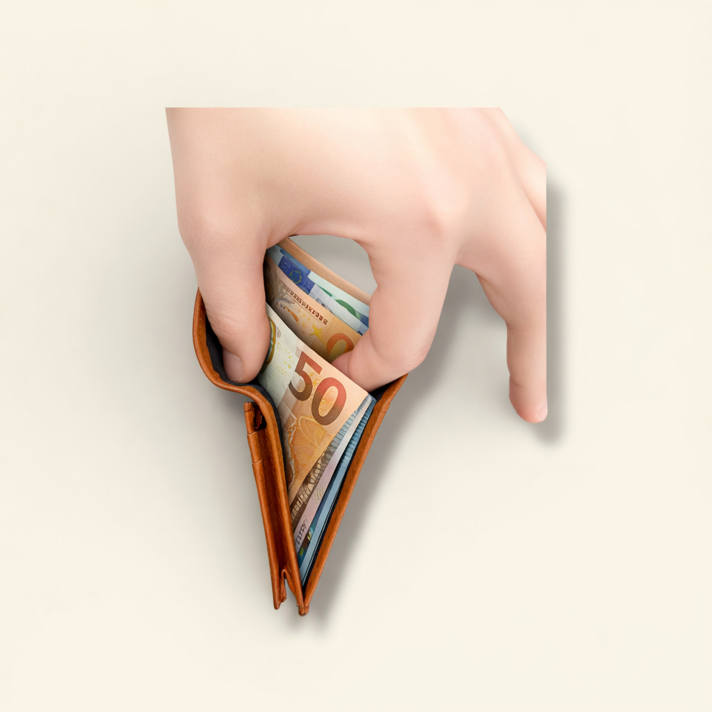 PORTACARTE VERA PELLE CON TASCA ZIP INTERNA