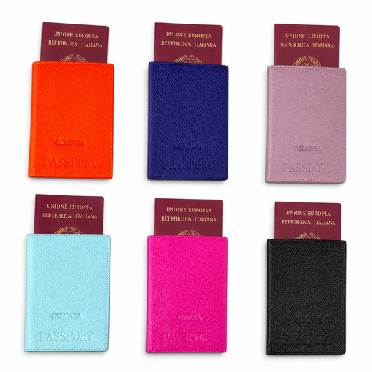 PORTAPASSAPORTO E CARTE DI CREDITO IN VERA PELLE