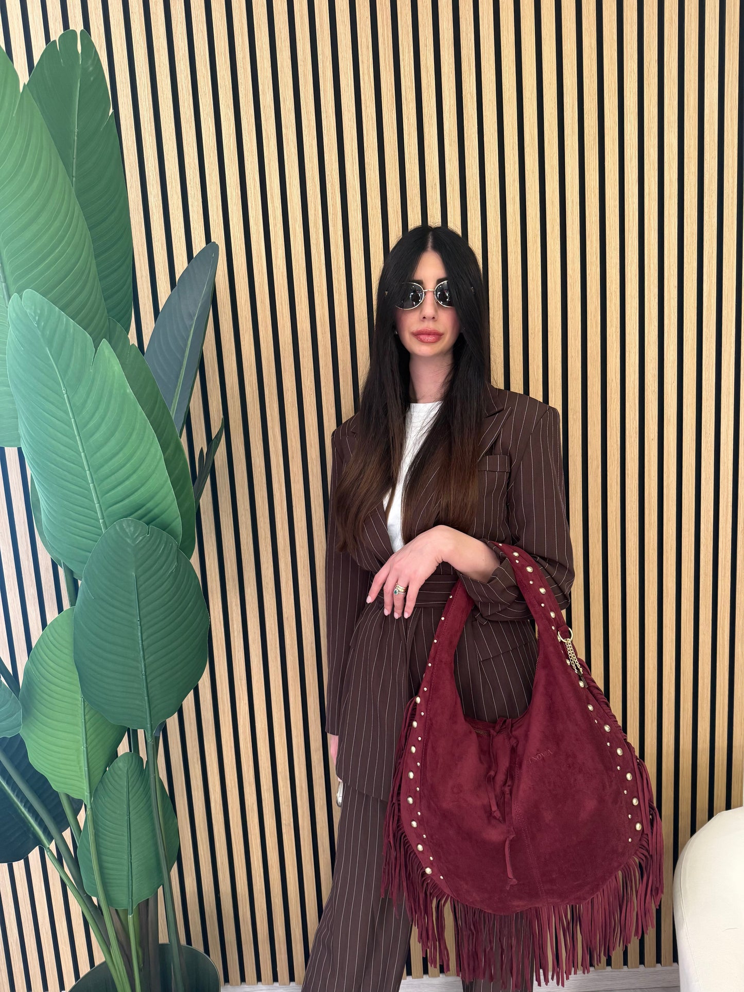 PRESLEY BAG CAMOSCIO E FRANGE