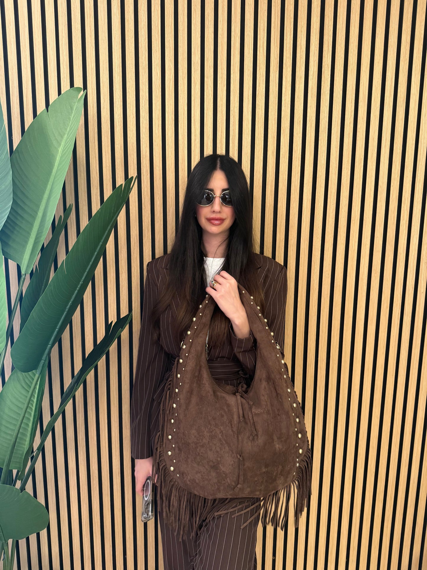 PRESLEY BAG CAMOSCIO E FRANGE