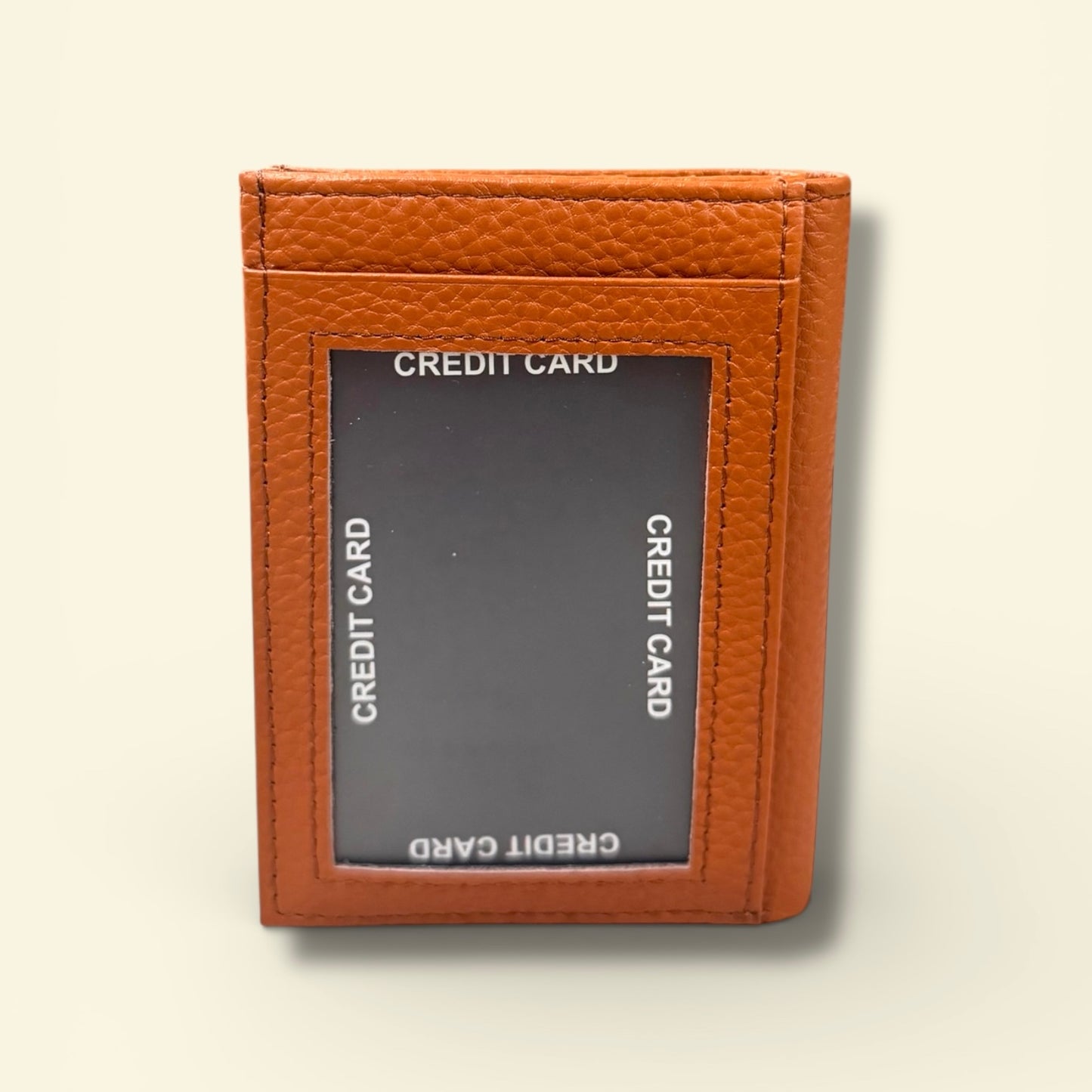 PORTACARTE VERA PELLE CON TASCA ZIP INTERNA